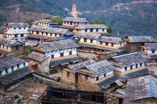 Ghandruk stone village lanes