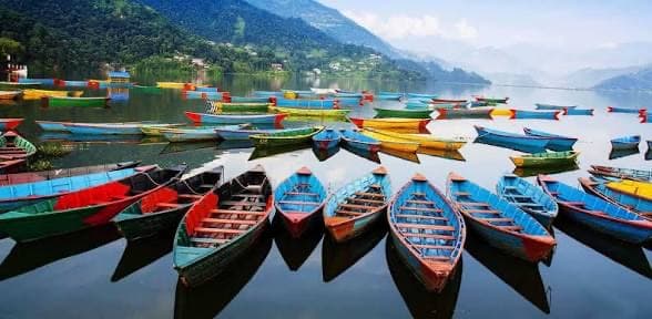 Pokhara lakeside and mountain views